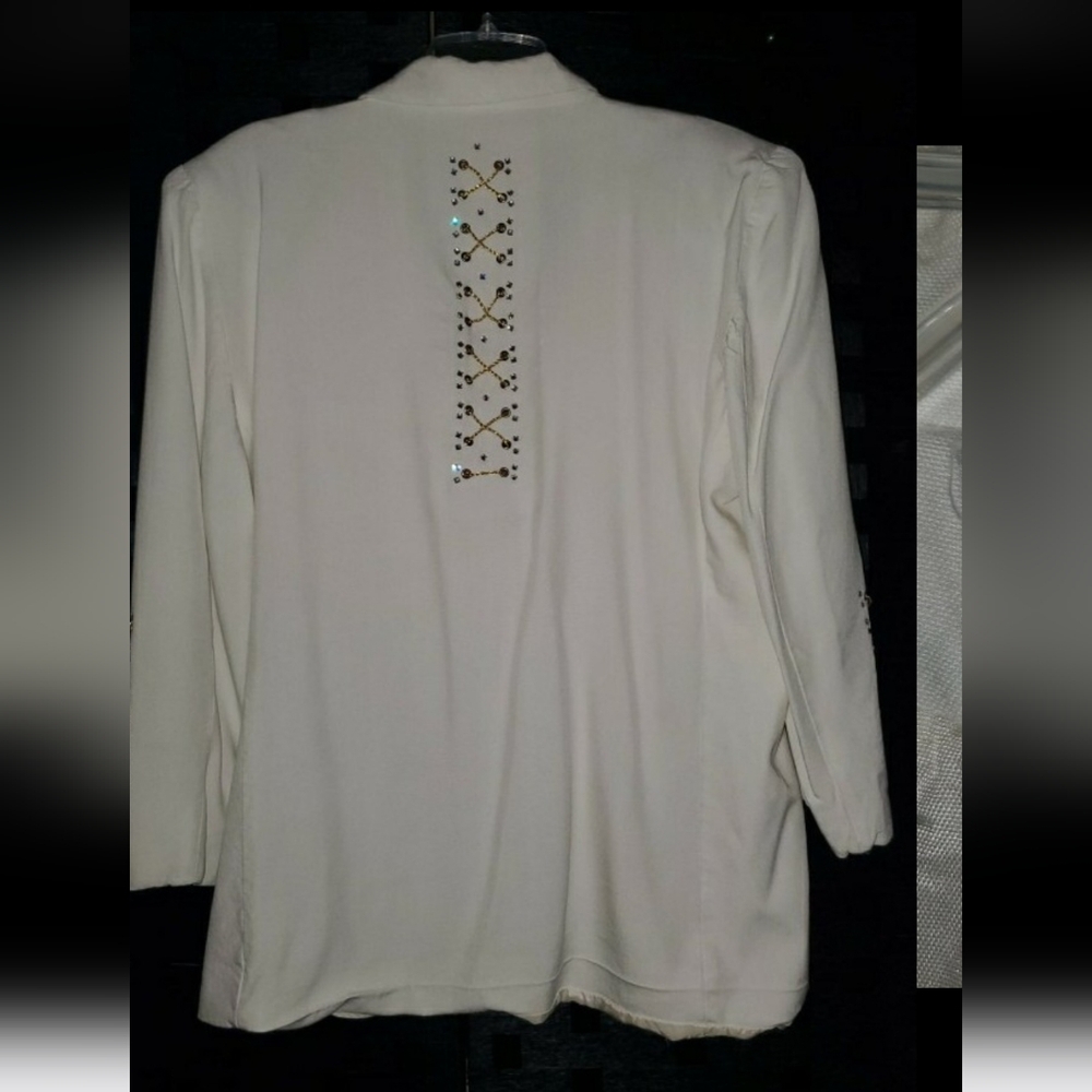 Ladies Studded Blazer Single Button Vintage Style Size Large - Picture 3 of 6
